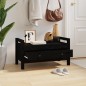 vidaXL Banco de recibidor madera maciza de pino negro 80x40x43 cm