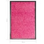 vidaXL Felpudo lavable rosa 40x60 cm vidaXL Felpudo lavable rosa 40x60 cm