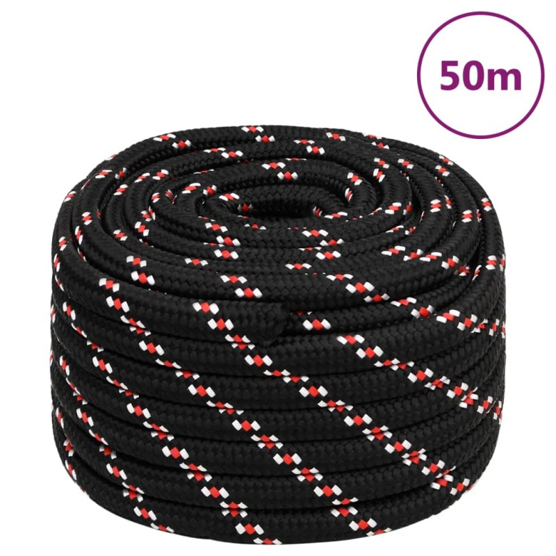 vidaXL Cuerda de barco polipropileno negra 20 mm 50 m vidaXL Cuerda de barco polipropileno negra 20 mm 50 m
