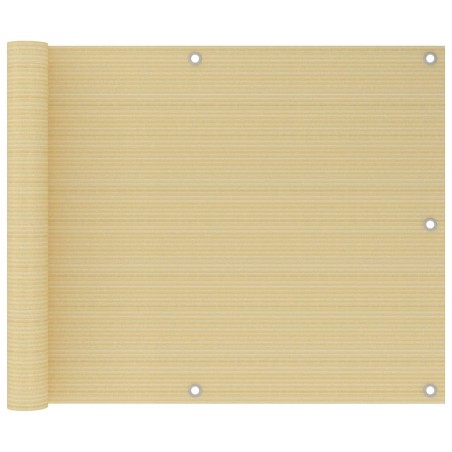 vidaXL Toldo para balcón HDPE beige 75x300 cm