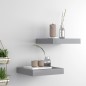vidaXL Estantes flotantes de pared 2 uds MDF gris 23x23,5x3,8 cm