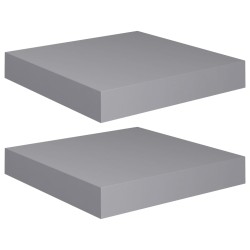 vidaXL Estantes flotantes de pared 2 uds MDF gris 23x23,5x3,8 cm