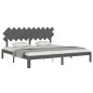 vidaXL Estructura de cama con cabecero madera maciza gris 200x200 cm vidaXL Estructura de cama con cabecero madera maciza gris 200x200 cm