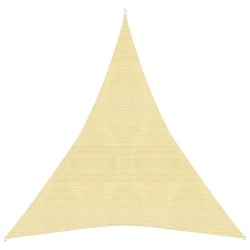 vidaXL Toldo de vela HDPE beige 160 g/m² 5x6x6 m