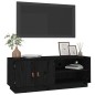 vidaXL Mueble de TV de madera maciza de pino negro 105x34x40 cm vidaXL Mueble de TV de madera maciza de pino negro 105x34x40 cm