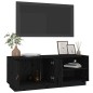 vidaXL Mueble de TV de madera maciza de pino negro 105x34x40 cm vidaXL Mueble de TV de madera maciza de pino negro 105x34x40 cm