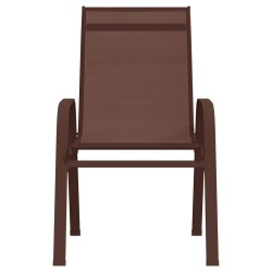 vidaXL Sillas de jardín apilables 6 unidades textilene marrón