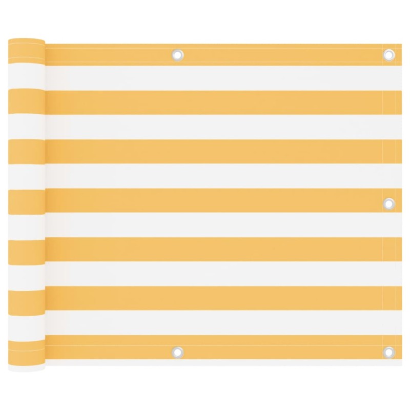 vidaXL Toldo para balcón tela oxford blanco y amarillo 75x600 cm vidaXL Toldo para balcón tela oxford blanco y amarillo 75x600 cm
