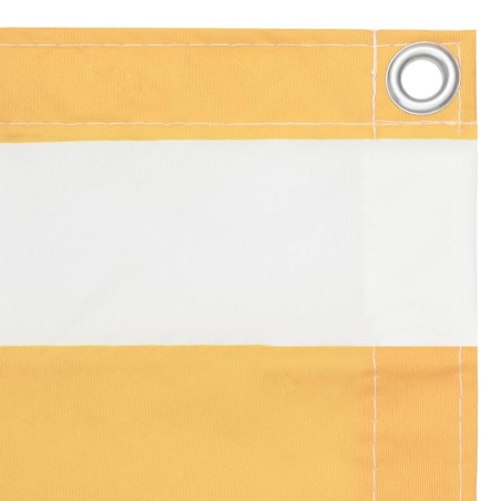 vidaXL Toldo para balcón tela oxford blanco y amarillo 75x600 cm
