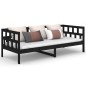 vidaXL Sofá cama madera maciza de pino negro 80x200 cm vidaXL Sofá cama madera maciza de pino negro 80x200 cm