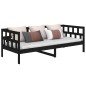 vidaXL Sofá cama madera maciza de pino negro 80x200 cm vidaXL Sofá cama madera maciza de pino negro 80x200 cm