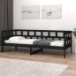 vidaXL Sofá cama madera maciza de pino negro 80x200 cm vidaXL Sofá cama madera maciza de pino negro 80x200 cm