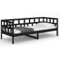 vidaXL Sofá cama madera maciza de pino negro 80x200 cm vidaXL Sofá cama madera maciza de pino negro 80x200 cm