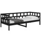 vidaXL Sofá cama madera maciza de pino negro 80x200 cm vidaXL Sofá cama madera maciza de pino negro 80x200 cm