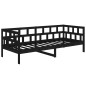 vidaXL Sofá cama madera maciza de pino negro 80x200 cm vidaXL Sofá cama madera maciza de pino negro 80x200 cm