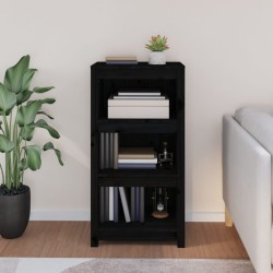 vidaXL Estantería madera maciza de pino negra 50x35x97 cm