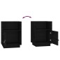 vidaXL Mesita de noche madera maciza de pino negro 40x34x55 cm vidaXL Mesita de noche madera maciza de pino negro 40x34x55 cm