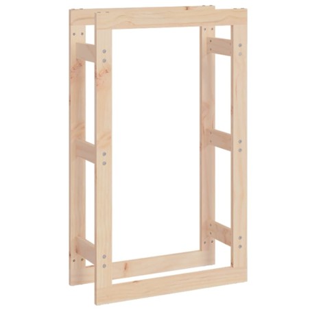 vidaXL Estante para leña madera maciza de pino 60x25x100 cm