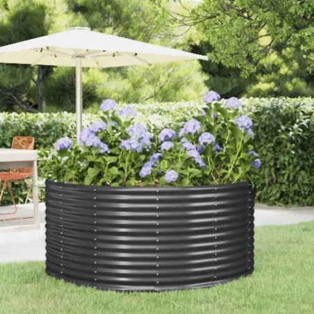 vidaXL Jardinera arriate acero recubierto polvo antracita 140x140x68cm
