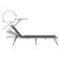 vidaXL Tumbonas plegables con techo 2 uds aluminio y textilene gris vidaXL Tumbonas plegables con techo 2 uds aluminio y textilene gris