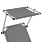 vidaXL Tumbonas plegables con techo 2 uds aluminio y textilene gris vidaXL Tumbonas plegables con techo 2 uds aluminio y textilene gris