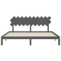 vidaXL Estructura de cama con cabecero madera maciza gris 200x200 cm vidaXL Estructura de cama con cabecero madera maciza gris 200x200 cm