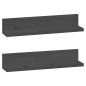 vidaXL Estantes de pared 2 uds madera maciza de pino gris 50x11x9 cm vidaXL Estantes de pared 2 uds madera maciza de pino gris 50x11x9 cm