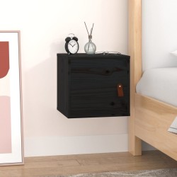 vidaXL Armario de pared madera maciza de pino negro 31,5x30x30 cm
