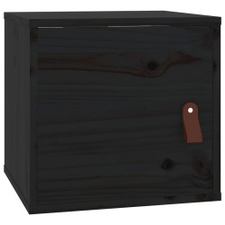 vidaXL Armario de pared madera maciza de pino negro 31,5x30x30 cm
