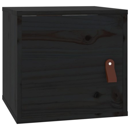 vidaXL Armario de pared madera maciza de pino negro 31,5x30x30 cm