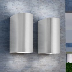 vidaXL Lámpara de pared exterior 2 uds. redonda ascendente/descendente