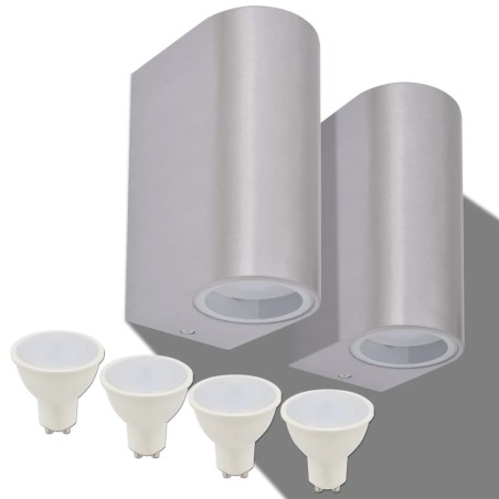vidaXL Lámpara de pared exterior 2 uds. redonda ascendente/descendente