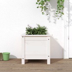 vidaXL Jardinera madera maciza de pino blanco 40x40x39 cm