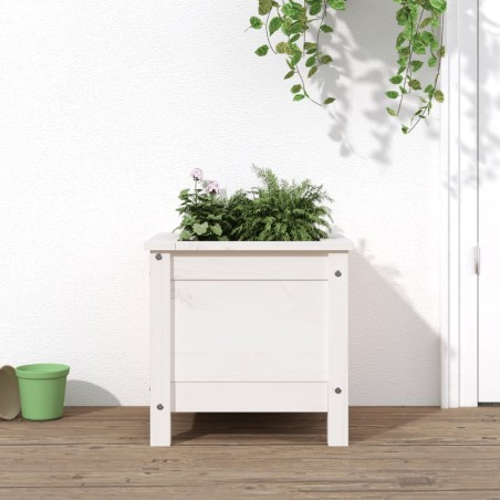 vidaXL Jardinera madera maciza de pino blanco 40x40x39 cm