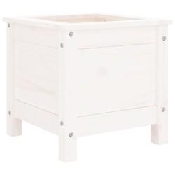 vidaXL Jardinera madera maciza de pino blanco 40x40x39 cm