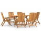 vidaXL Juego de comedor de jardín 7 piezas madera maciza de teca vidaXL Juego de comedor de jardín 7 piezas madera maciza de teca