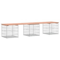 vidaXL Banco jardín diseño gaviones madera abeto Douglas 203x44x42 cm
