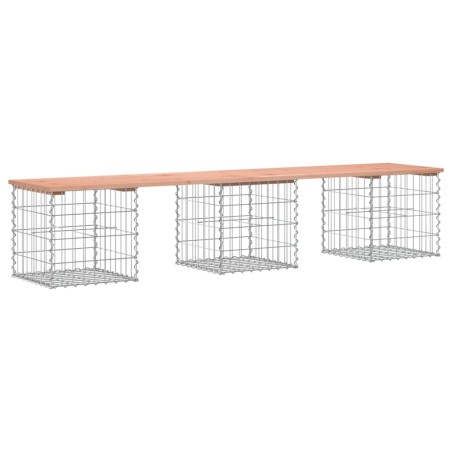 vidaXL Banco jardín diseño gaviones madera abeto Douglas 203x44x42 cm