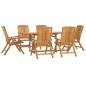 vidaXL Juego de comedor de jardín 7 piezas madera maciza de teca vidaXL Juego de comedor de jardín 7 piezas madera maciza de teca