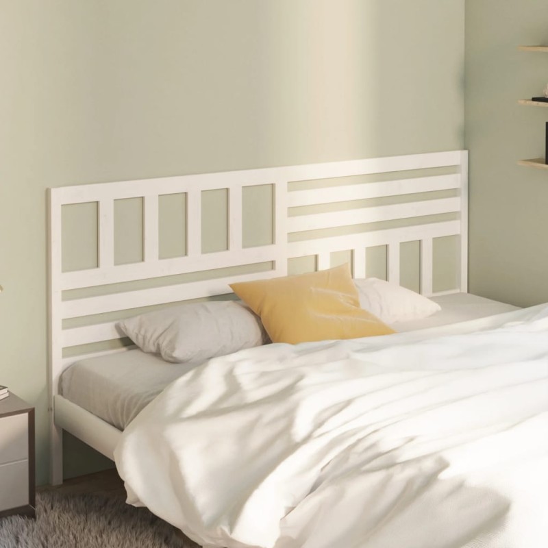 vidaXL Cabecero de cama madera maciza de pino blanco 186x4x100 cm vidaXL Cabecero de cama madera maciza de pino blanco 186x4x100 cm
