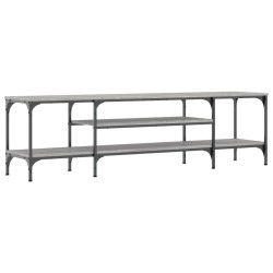 vidaXL Mueble TV hierro y madera contrachapada gris Sonoma 161x35x45cm