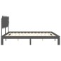 vidaXL Estructura de cama con cabecero madera maciza gris 200x200 cm vidaXL Estructura de cama con cabecero madera maciza gris 200x200 cm