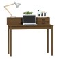 vidaXL Escritorio de madera maciza de pino marrón miel 110x50x93 cm vidaXL Escritorio de madera maciza de pino marrón miel 110x50x93 cm