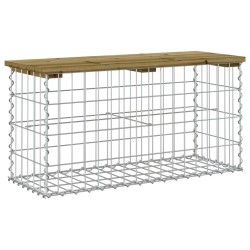 vidaXL Banco jardín diseño gavión madera pino impregnada 83x31,5x42 cm