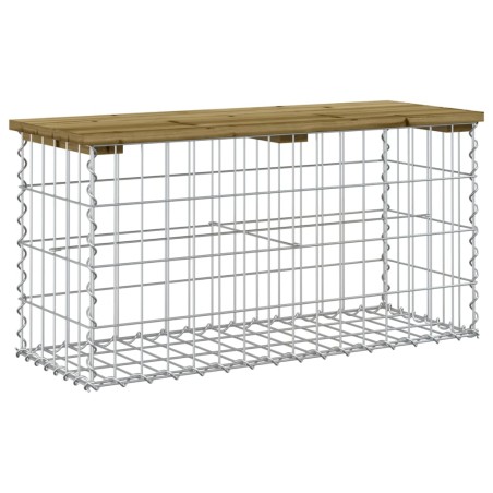 vidaXL Banco jardín diseño gavión madera pino impregnada 83x31,5x42 cm