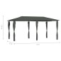vidaXL Cenador con cubiertas de postes antracita 3x6x2,6 m 160 g/m² vidaXL Cenador con cubiertas de postes antracita 3x6x2,6 m 160 g/m²