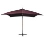 vidaXL Sombrilla colgante con palo madera de abeto rojo burdeos 3x3m vidaXL Sombrilla colgante con palo madera de abeto rojo burdeos 3x3m