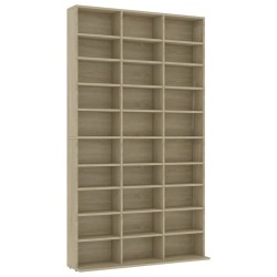 vidaXL Armario para CDs madera contrachapada Sonoma 102x16x177,5 cm