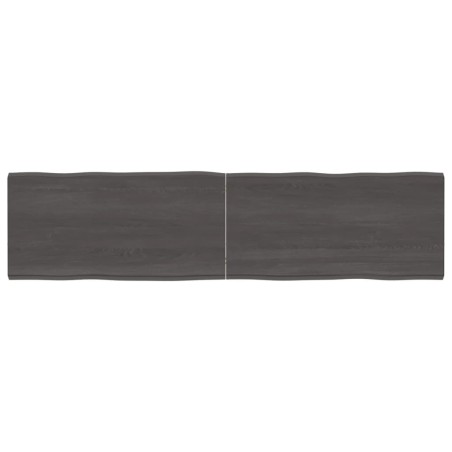 vidaXL Tablero mesa madera tratada borde vivo marrón 160x40x(2-4) cm