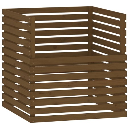 vidaXL Compostador de madera maciza de pino marrón miel 100x100x102 cm